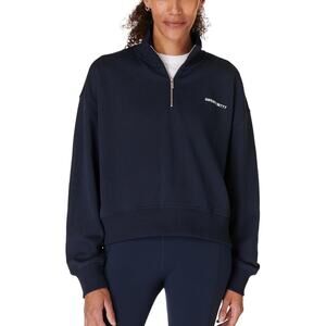 Sweaty Betty Navy Revive Crop Half Zip Sweatshirt  Small/Medium